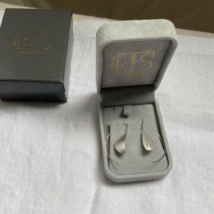 Derek Simpson Brushed Silver  Minimalist Earrings